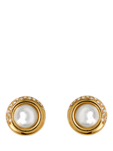 John Lewis Eclectica Pre-loved Re-Found Pearl and Crystal Clip-On Earrings, Gold- Buy online at McGrocer