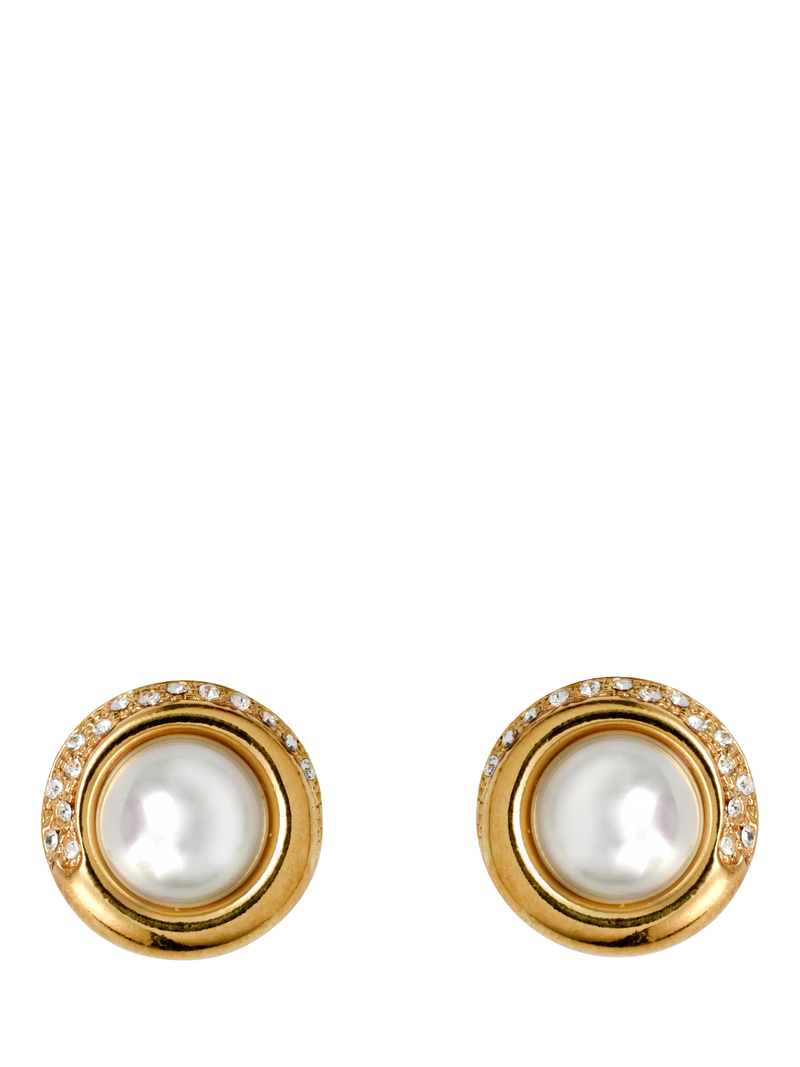 Eclectica clip-on pearl earrings 2x2cm, UK version