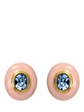 Eclectica enamel crystal earrings pink blue, UK version