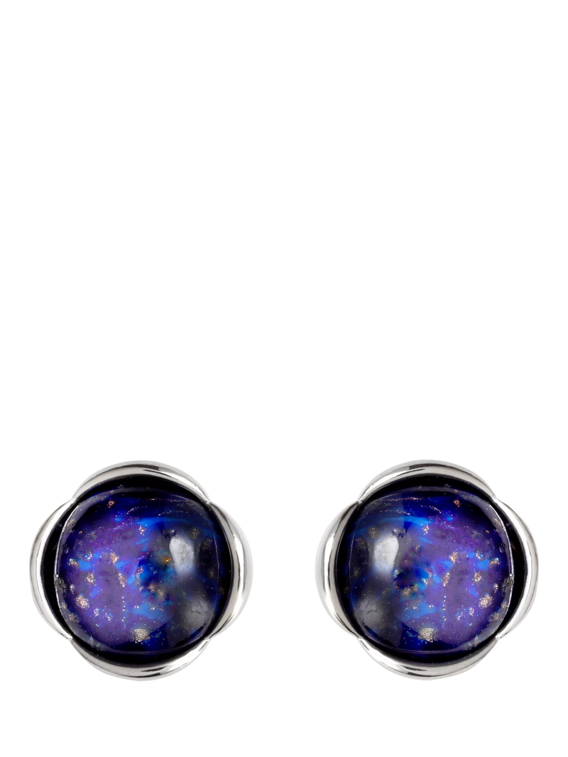 Eclectica lapis lazuli cabouchon clip-on earrings 1.8cm, imported from the UK
