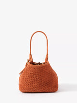 John Lewis Mint Velvet Suede Woven Bucket Bag Orange Multi Orange- Buy online at McGrocer
