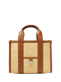 Aspinal of London small tote bag neutral raffia, imported from the UK