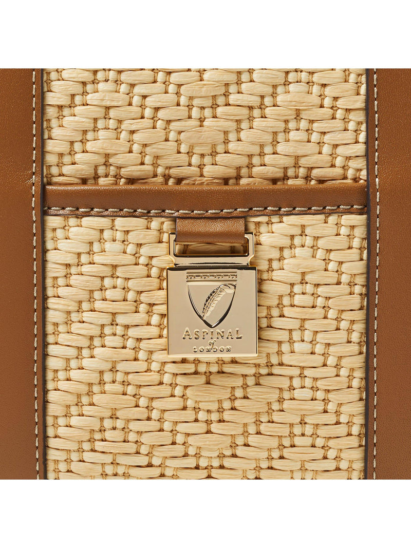Aspinal of London small tote bag neutral raffia, imported from the UK