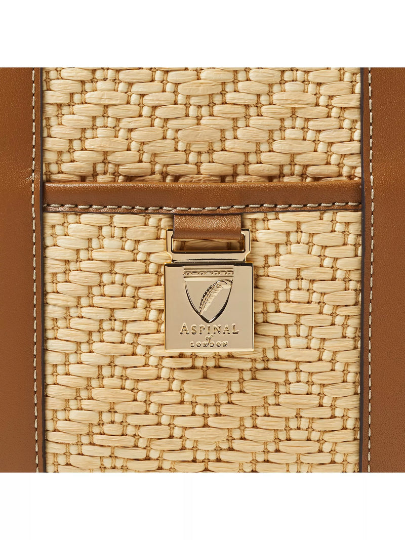 Aspinal of London small tote bag neutral raffia, imported from the UK