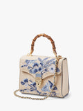 Aspinal of London Mayfair embroidered canvas grab bag in skyblue, UK version
