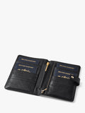 Aspinal of London leather travel wallet with multiple compartments, imported from the UK