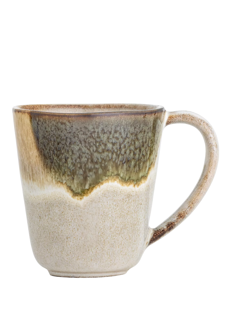 Bloomingville green stoneware mug 450ml (British brand)