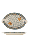 Bloomingville Hezha bird stoneware serving tray in blue (British brand)
