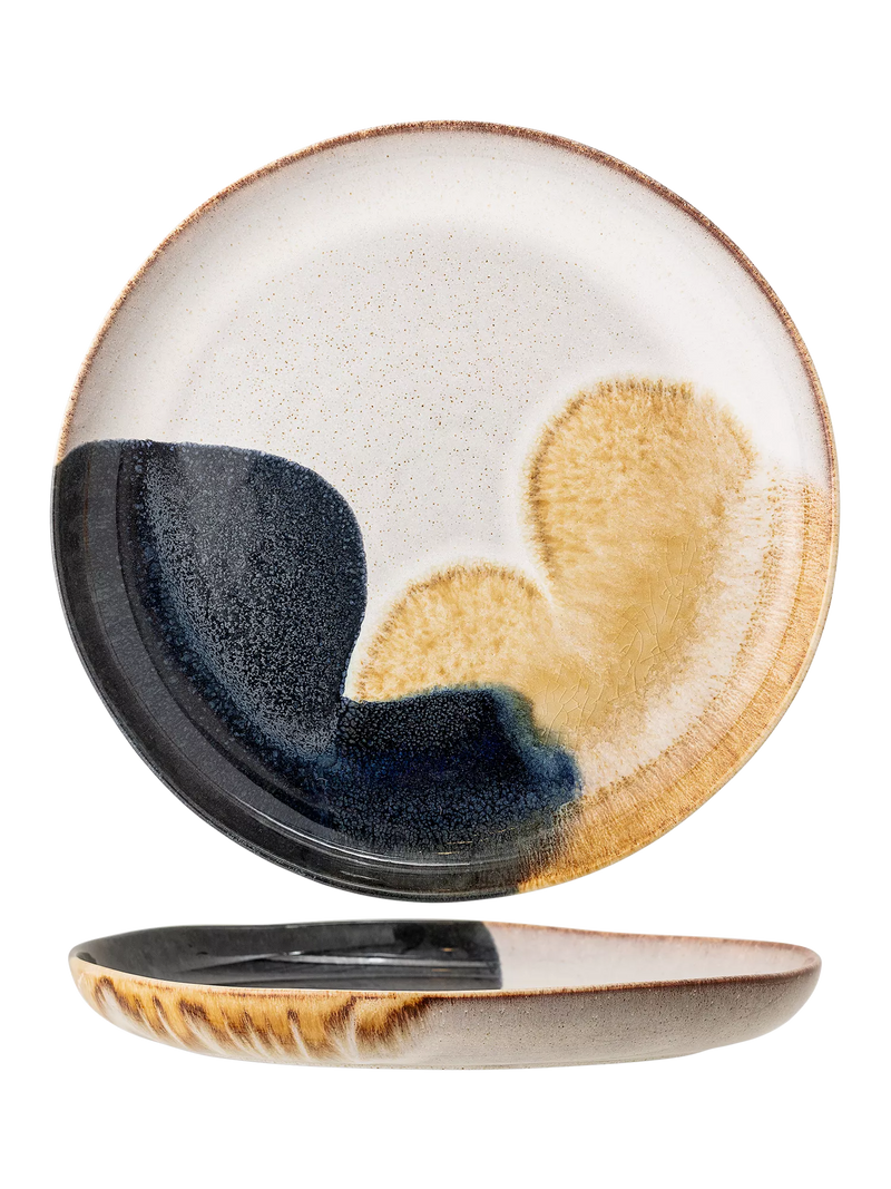 Bloomingville Jules stoneware serving platter 35cm blue - British product