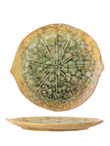 John Lewis Bloomingville Milani Lemon Reactive Glaze Stoneware Serving Dish, 30cm, Green- Buy online at McGrocer