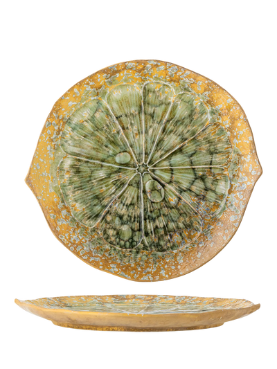 John Lewis Bloomingville Milani Lemon Reactive Glaze Stoneware Serving Dish, 30cm, Green- Buy online at McGrocer