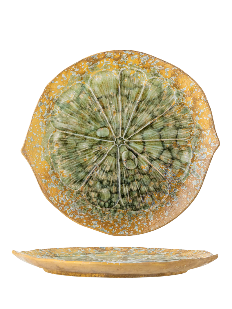 Bloomingville Milani reactive glaze green serving dish 30cm - British product