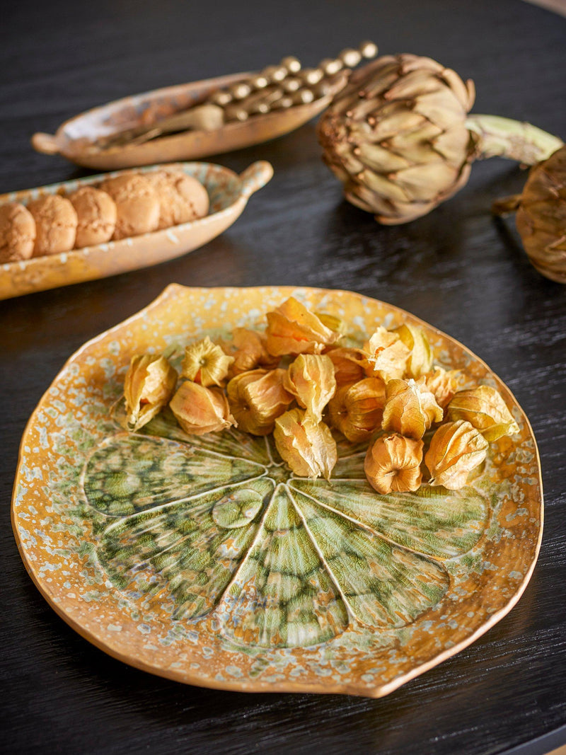 Bloomingville Milani reactive glaze green serving dish 30cm - British product