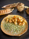 Bloomingville Milani reactive glaze green serving dish 30cm - British product
