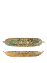 John Lewis Bloomingville Milani Reactive Glaze Stoneware Serving Dish, Green, 34cm- Buy online at McGrocer