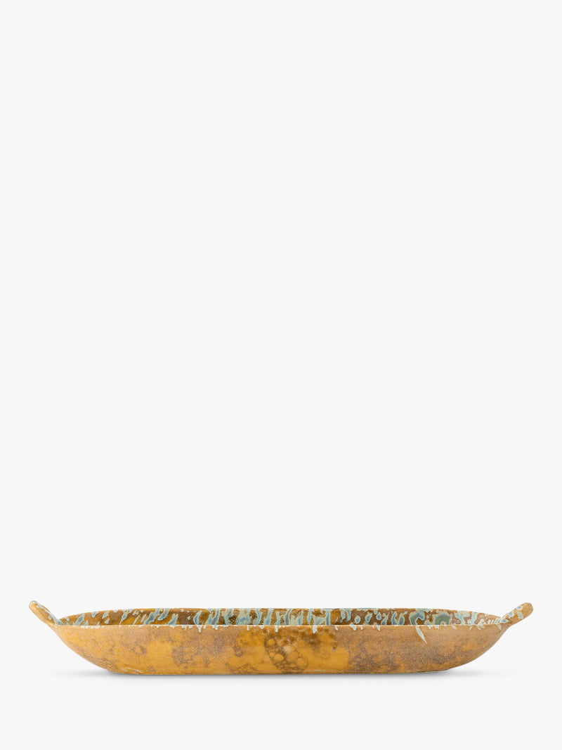 Bloomingville Milani reactive glaze stoneware serving dish 34cm, imported from the UK