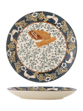 Bloomingville Hezha stoneware side plate 16cm blue bird, imported from the UK