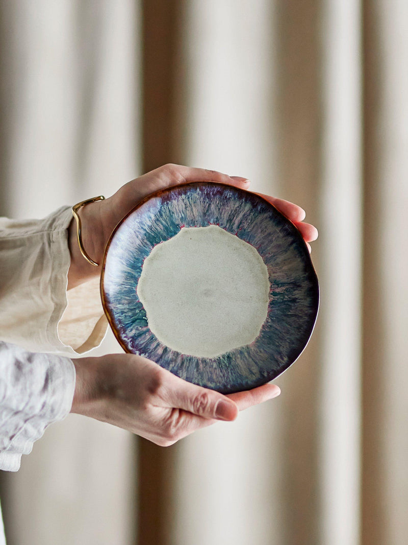 Bloomingville Imogen reactive glaze stoneware plate 16.5cm, imported from the UK