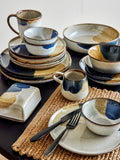 Bloomingville stoneware dinner plate blue 28cm, UK version