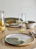 Bloomingville handcrafted stoneware dinner plate 22cm green, UK version