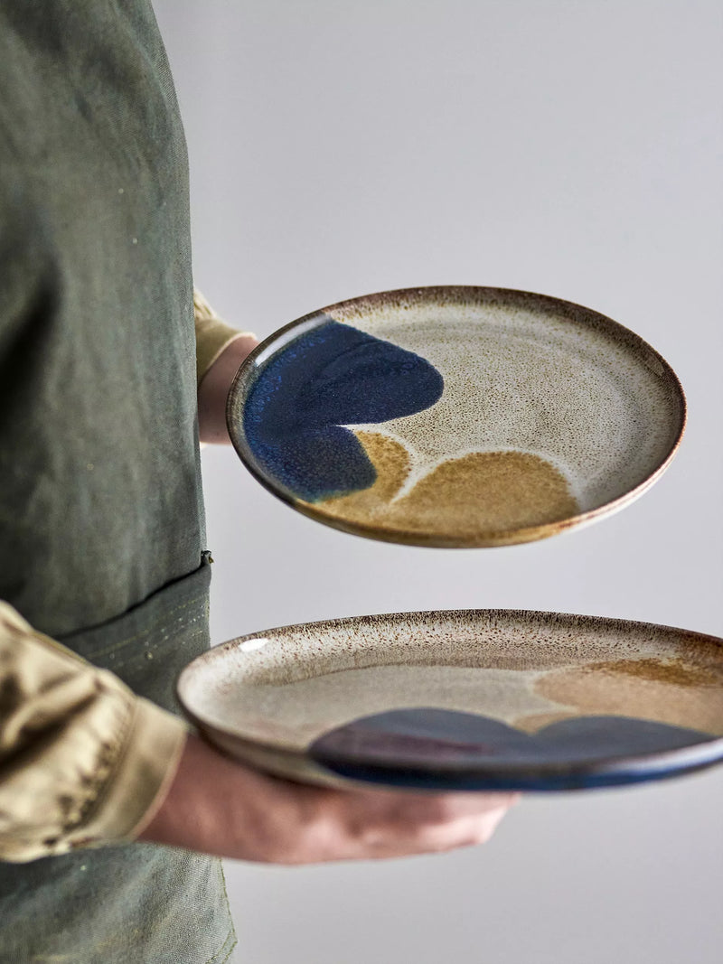 Bloomingville stoneware side plate blue 22cm - British product