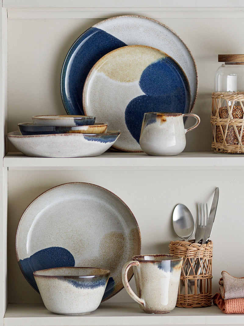Bloomingville stoneware side plate blue 22cm - British product
