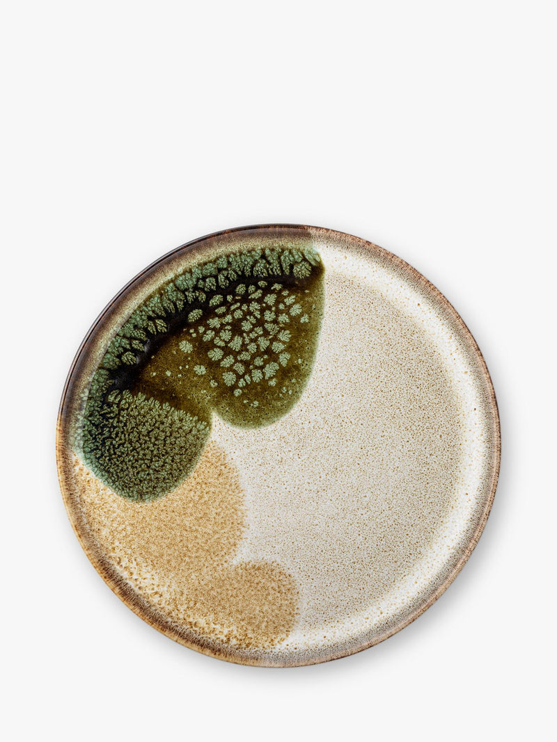 Bloomingville stoneware side plate green 22cm, imported from the UK