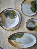 Bloomingville stoneware side plate green 22cm, imported from the UK