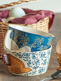 Bloomingville Hezha bird stoneware bowl 13cm blue, imported from the UK