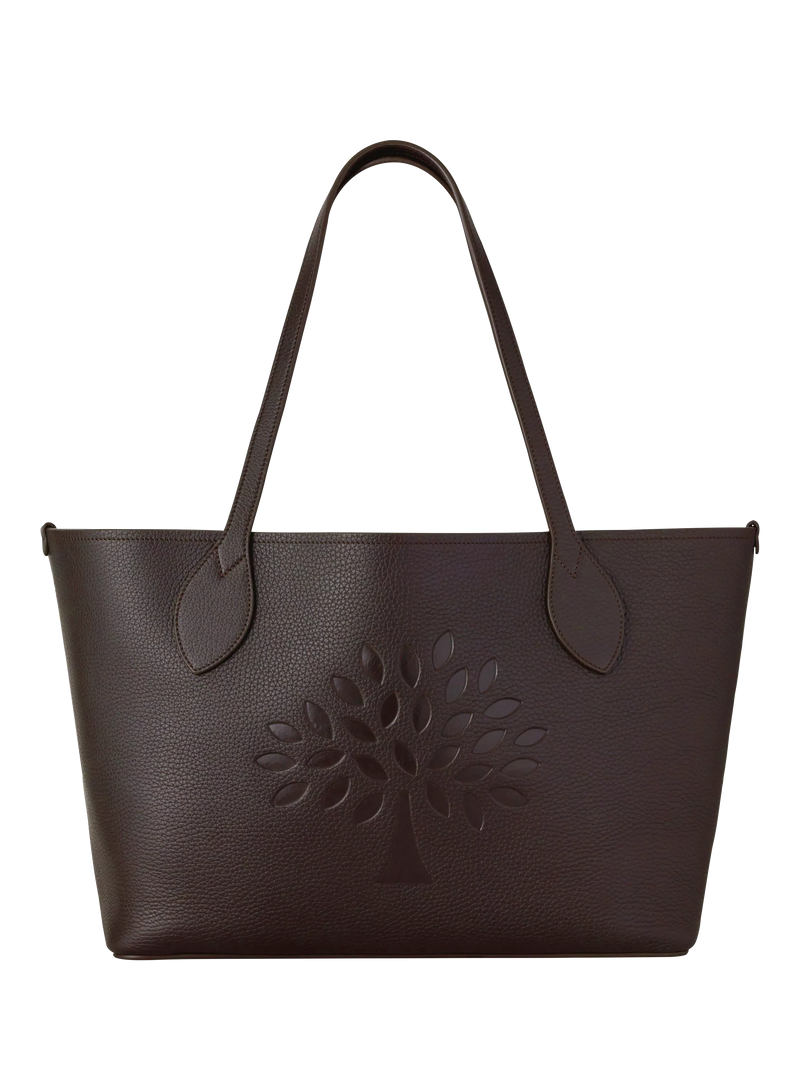 Mulberry Leather Twin Handle Tree Tote Bag