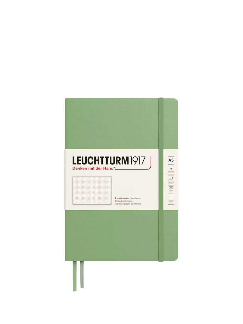 LEUCHTTURM1917 A5 dotted hardcover notebook green (British brand)