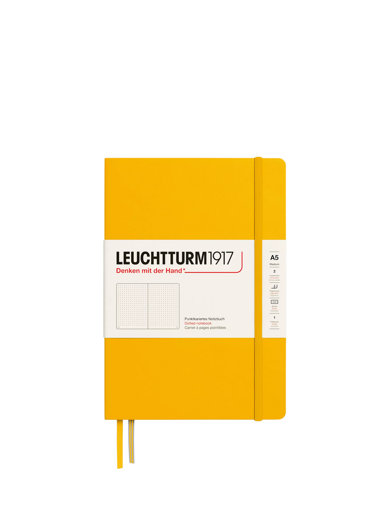 LEUCHTTURM1917 A5 dotted hardcover notebook yellow (British brand)