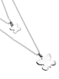 UNOde50 double butterfly necklace silver plated, imported from the UK