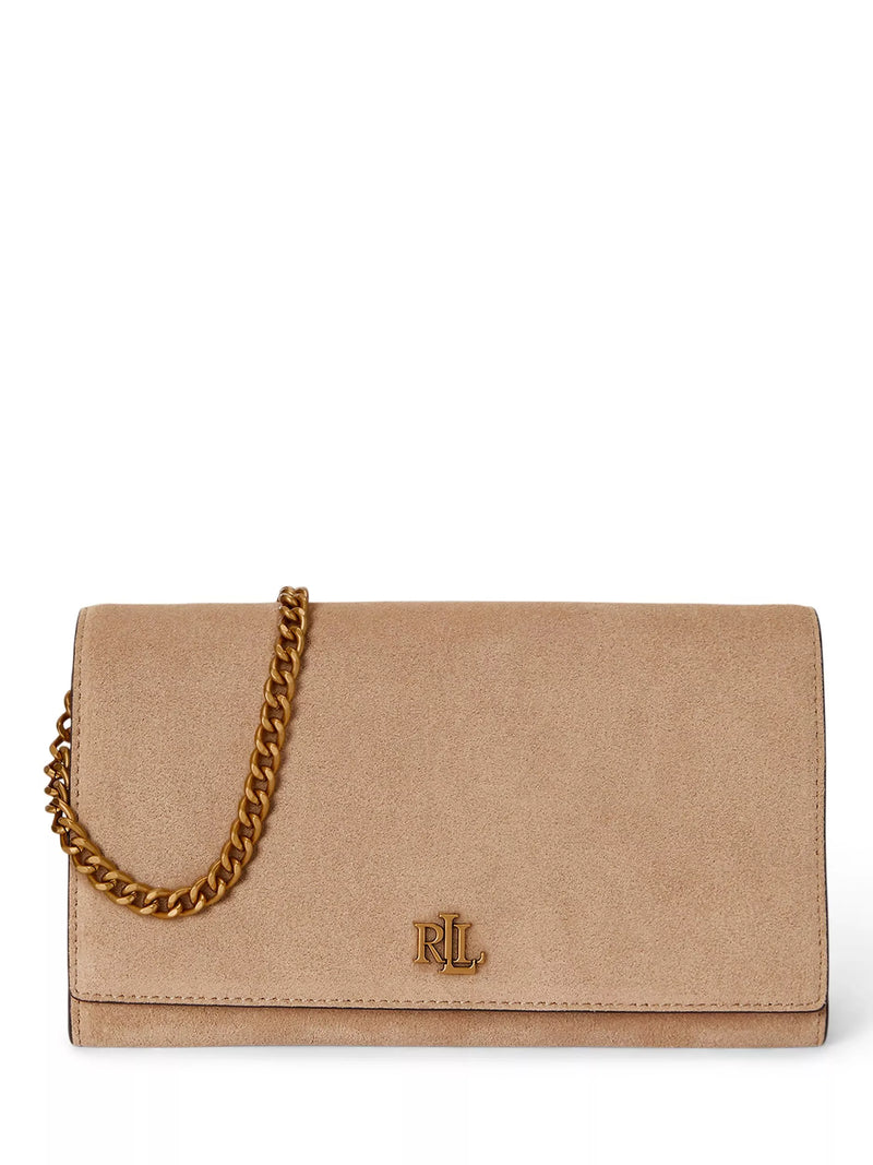 Ralph Lauren Adair II suede clutch bag light beige, UK version