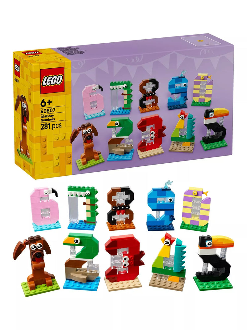 LEGO Animal Birthday Numbers building set 281 pieces, UK version
