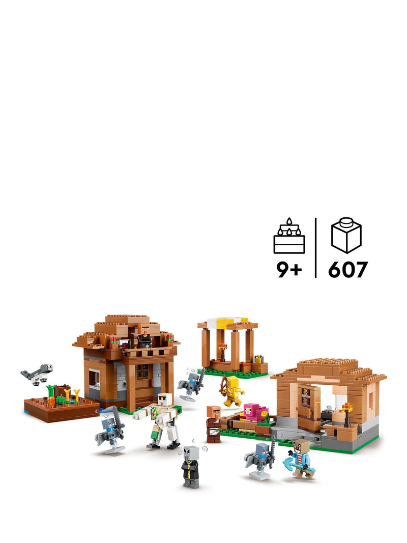 LEGO Minecraft Evoker Village Attack set 607 pieces, imported from the UK