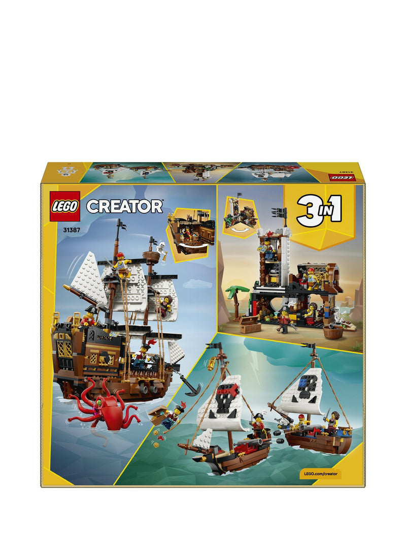 LEGO Creator 3-in-1 Pirate Ship building toy, imported from the UK