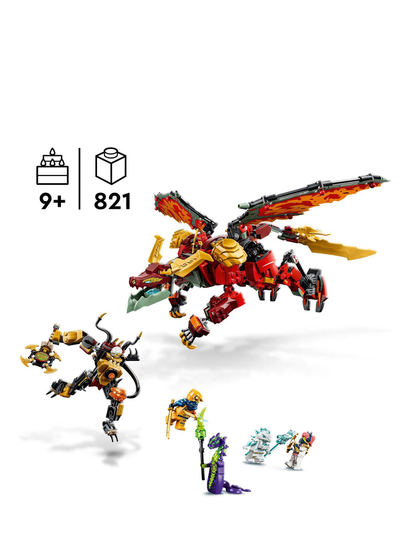 LEGO Ninjago Wyldfyre's Transforming Dragon Mech building toy, UK version