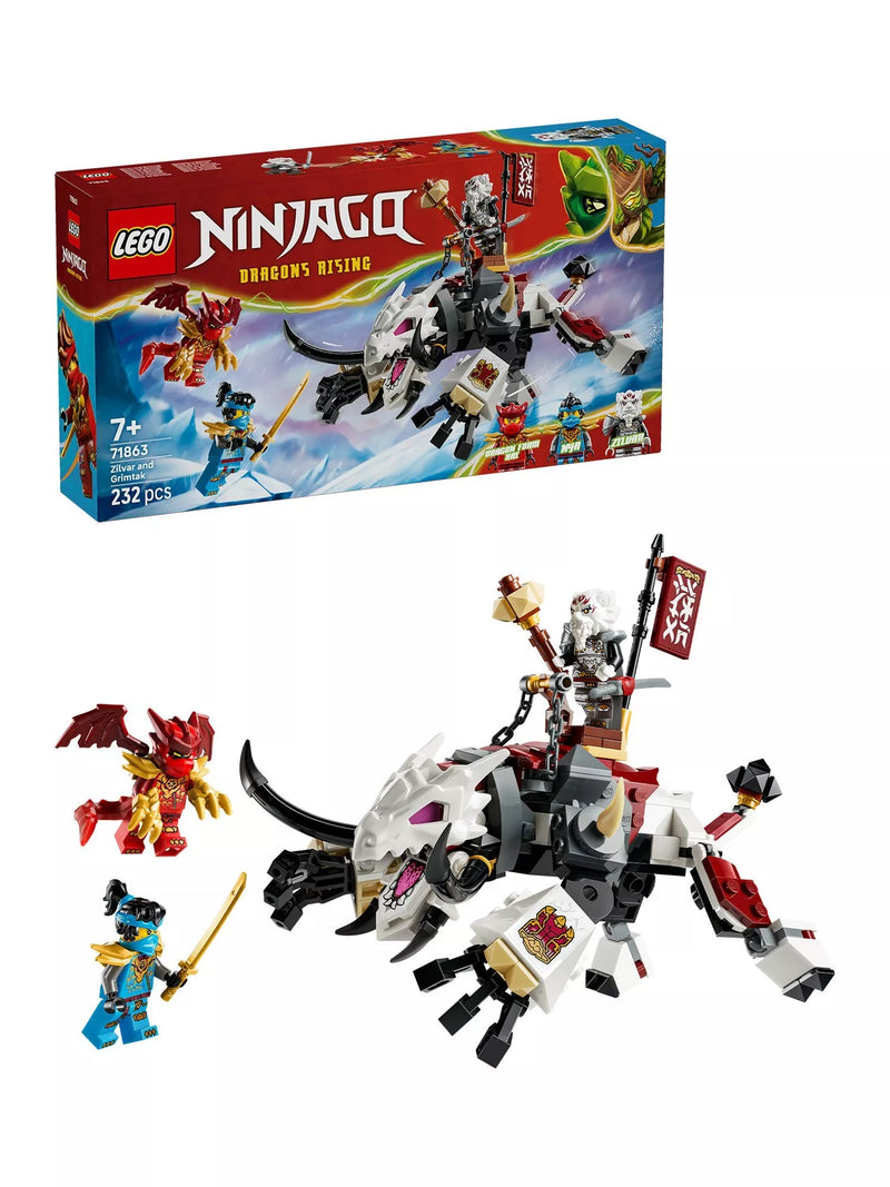 LEGO Ninjago Zilvar and Grimtak the Dragon Beast building set 232 pieces - British product