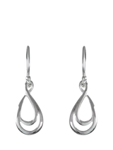John Lewis Nina B Sterling Silver Double Loop Drop Earrings- Buy online at McGrocer