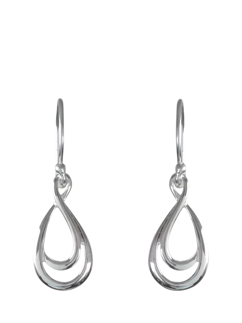 Nina B sterling silver double loop drop earrings (British brand)