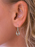 Nina B sterling silver double loop drop earrings (British brand)