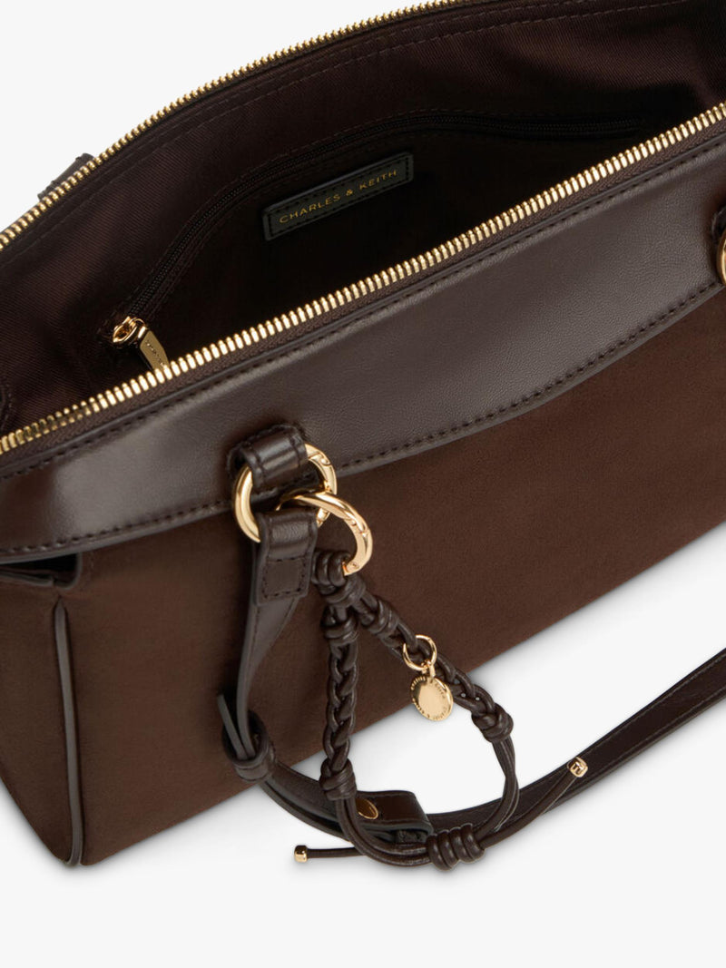 CHARLES & KEITH Hayden Medium tote bag espresso brown, UK version