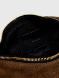 AllSaints suede shoulder bag brown mid (British brand)