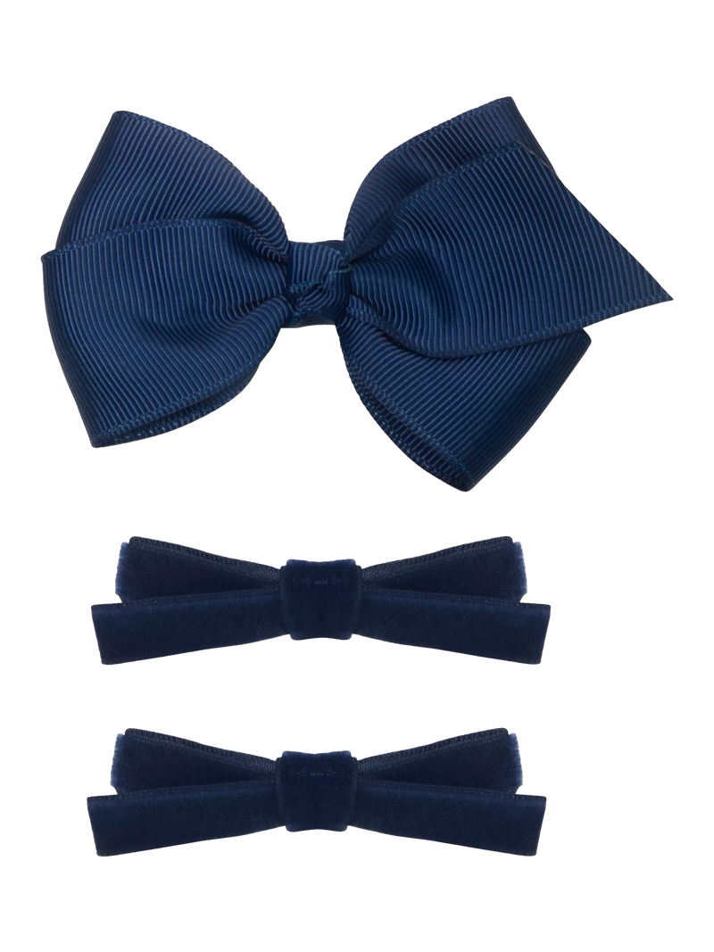 Mimi & Lula bow clips 3-pack, imported from the UK