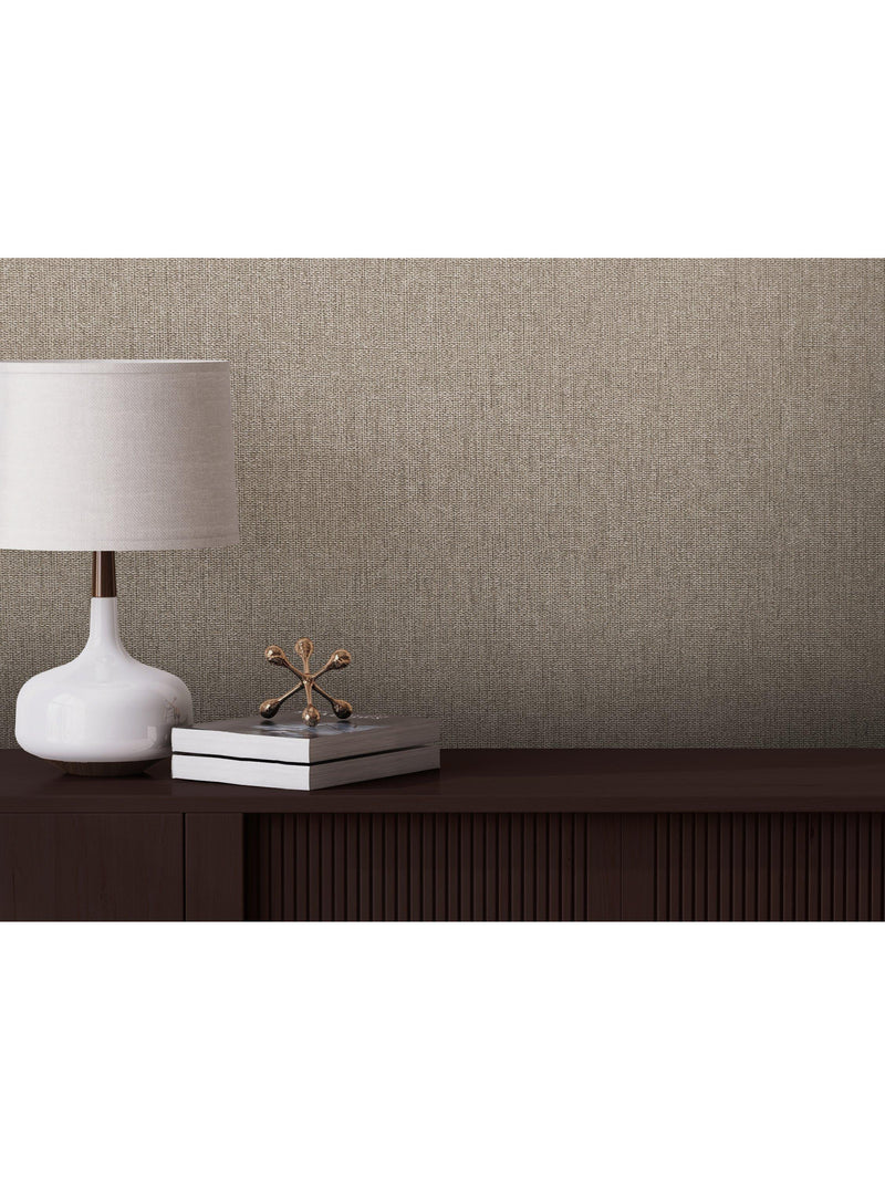 John Lewis Alzira Mocha wallpaper with basket-weave design, UK version
