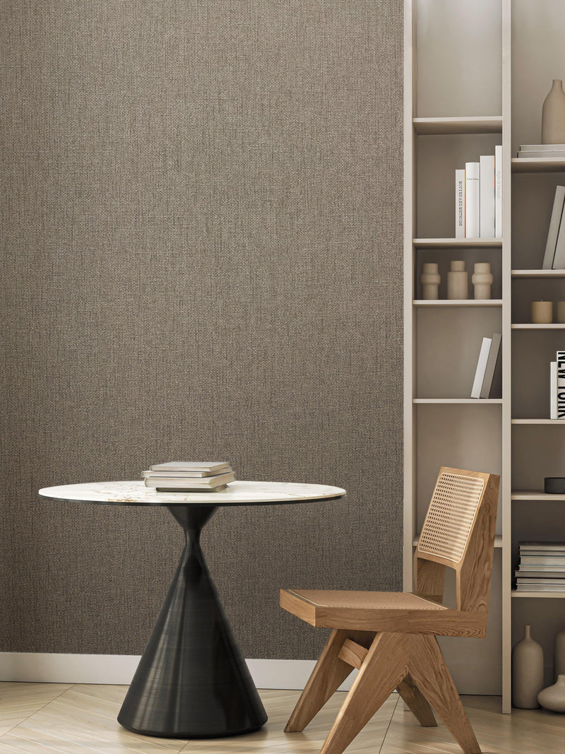 John Lewis Alzira Mocha wallpaper with basket-weave design, UK version