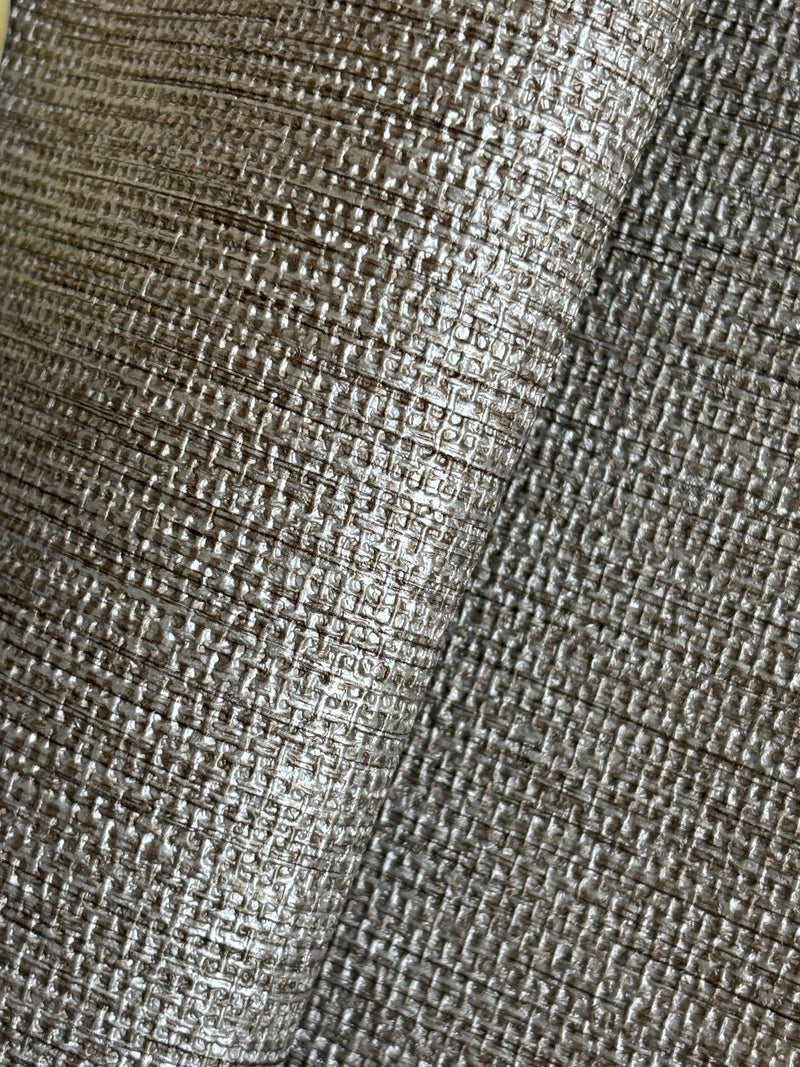 John Lewis Alzira Mocha wallpaper with basket-weave design, UK version