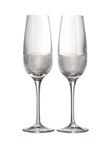John Lewis Wedgwood Helia Cut Crystal Glass Champagne Flutes, Set of 2, 330ml- Buy online at McGrocer