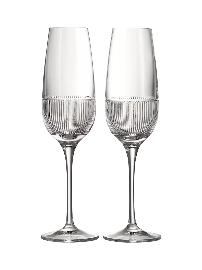 Wedgwood crystal champagne flutes set of 2 330ml, imported from the UK